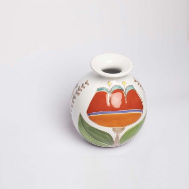 sicilian handmade Round Cachepot Folk Tulip VS507FK-TU sicilian handmade Round Cachepot Folk Tulip VS507FK-TU